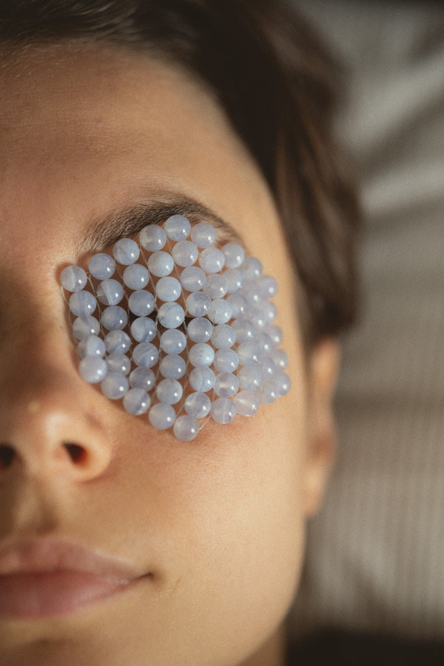 Natural Blue Lace Agate Eye Patches