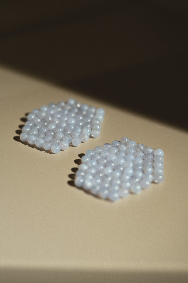 Natural Blue Lace Agate Eye Patches