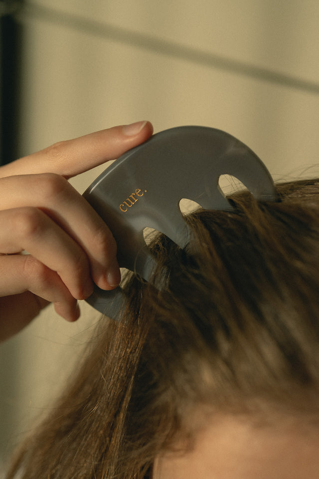 Natural Agate Scalp Comb for thick hair