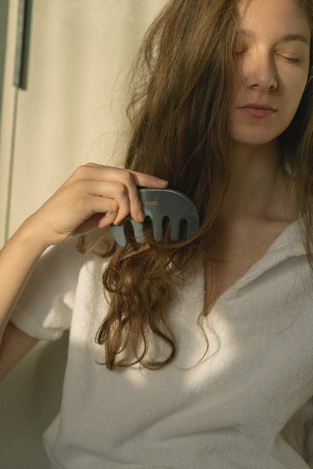 Natural Agate Scalp Comb for thick hair
