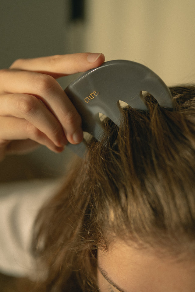 Natural Agate Scalp Comb for thick hair