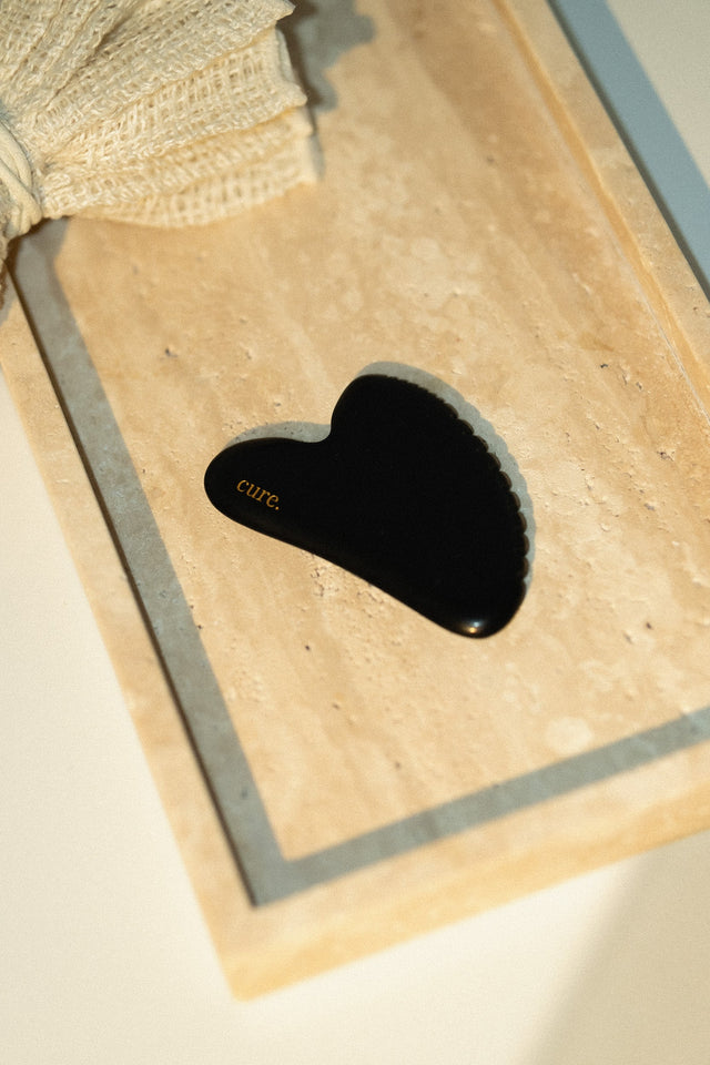 Natural Bian Stone Heart Gua Sha for Face Toning & Lifting