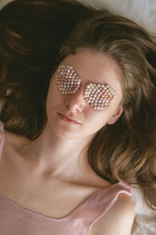 Natural Pink Opal Stone Eye Patches