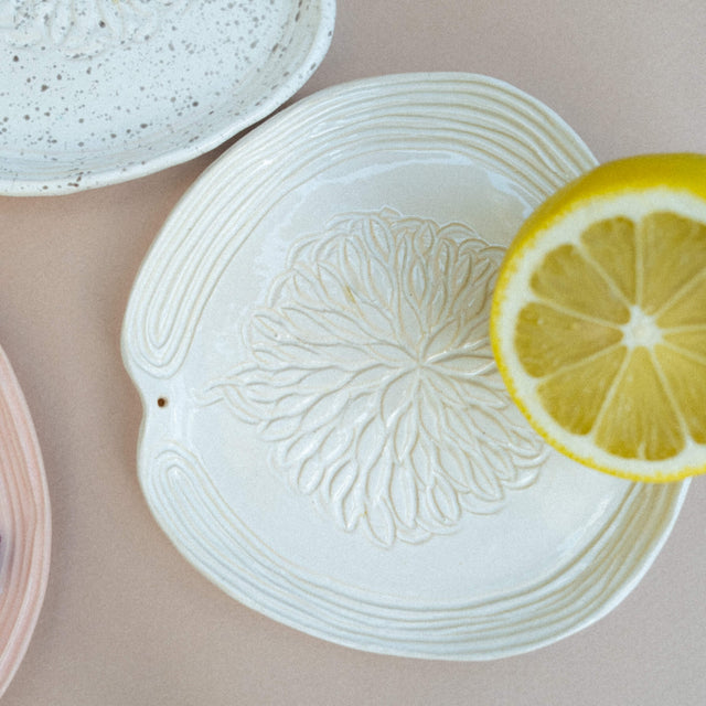 white handmade ceramic plate