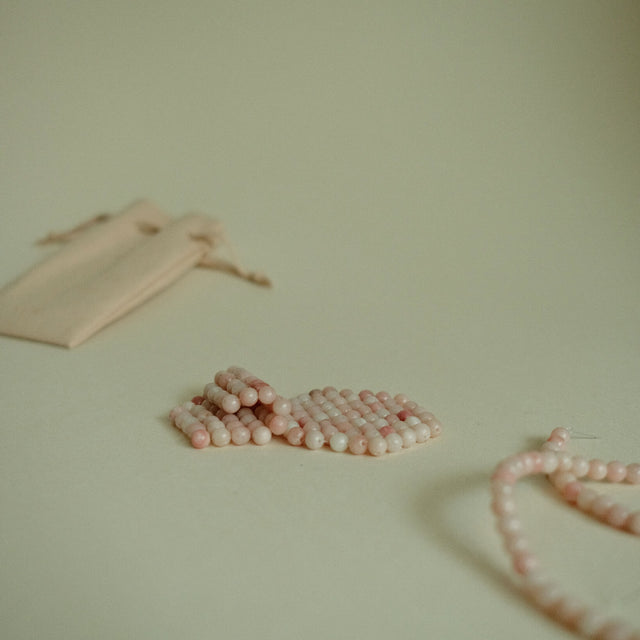 pink opal natural stone eye patches