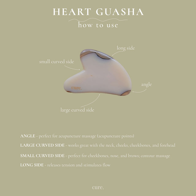 natural agate heart guasha for face massage