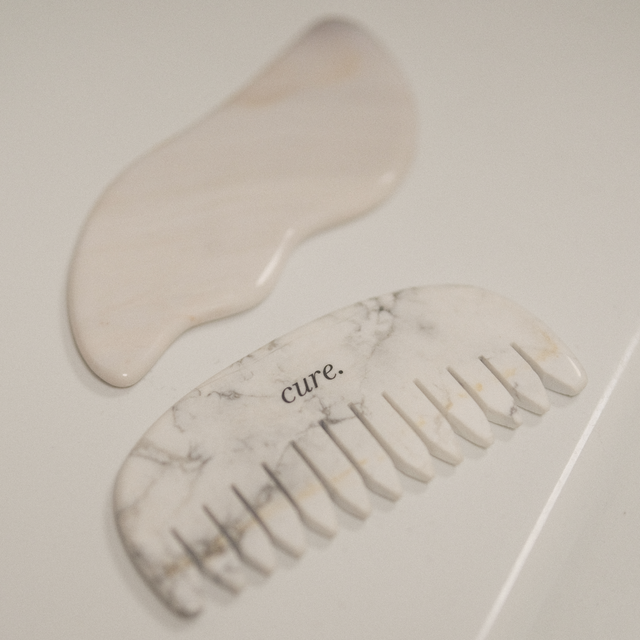 Natural Howlite Scalp Comb Gua Sha