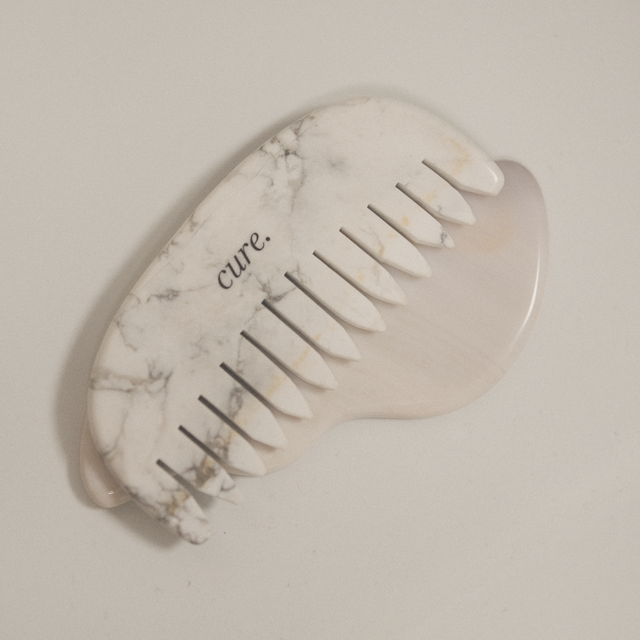 Natural Howlite Scalp Comb Gua Sha