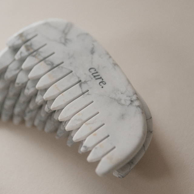 Natural Howlite Scalp Comb Gua Sha