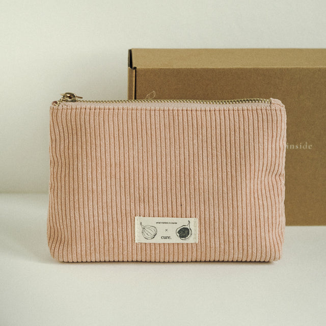 Natural Cotton Velvet Minimalist Beauty Bag