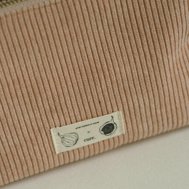 Natural Cotton Velvet Minimalist Beauty Bag