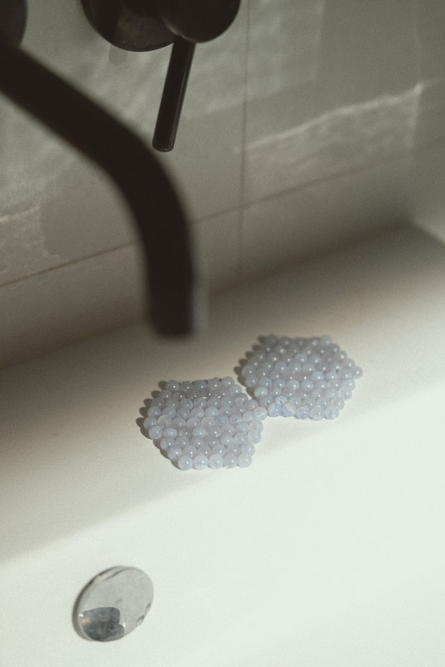 Natural Blue Lace Agate Eye Patches