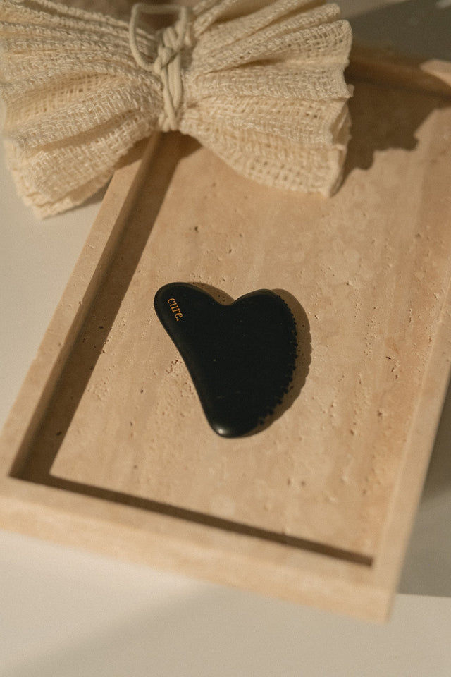 Natural Bian Stone Heart Gua Sha for Face Toning & Lifting