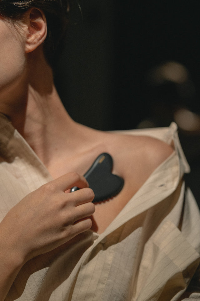 Natural Bian Stone Heart Gua Sha for Face Toning & Lifting