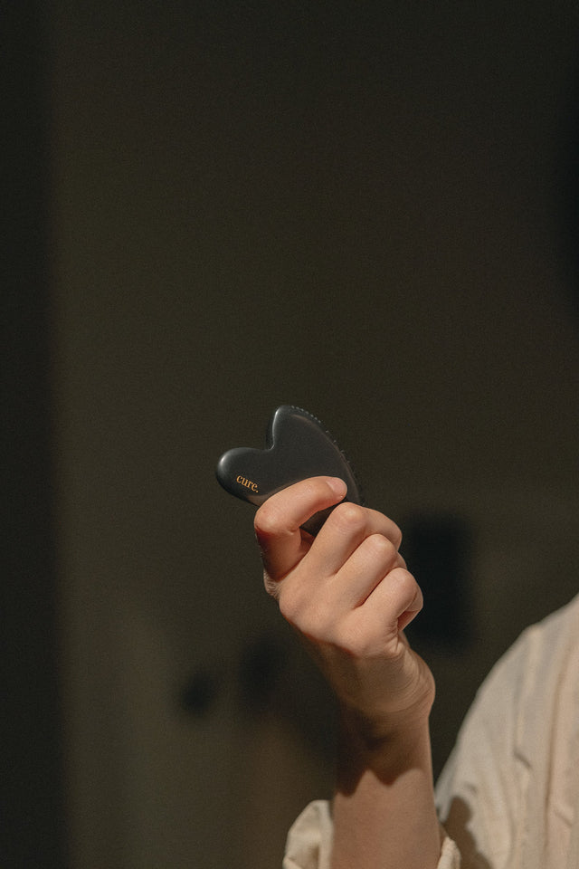 Natural Bian Stone Heart Gua Sha for Face Toning & Lifting