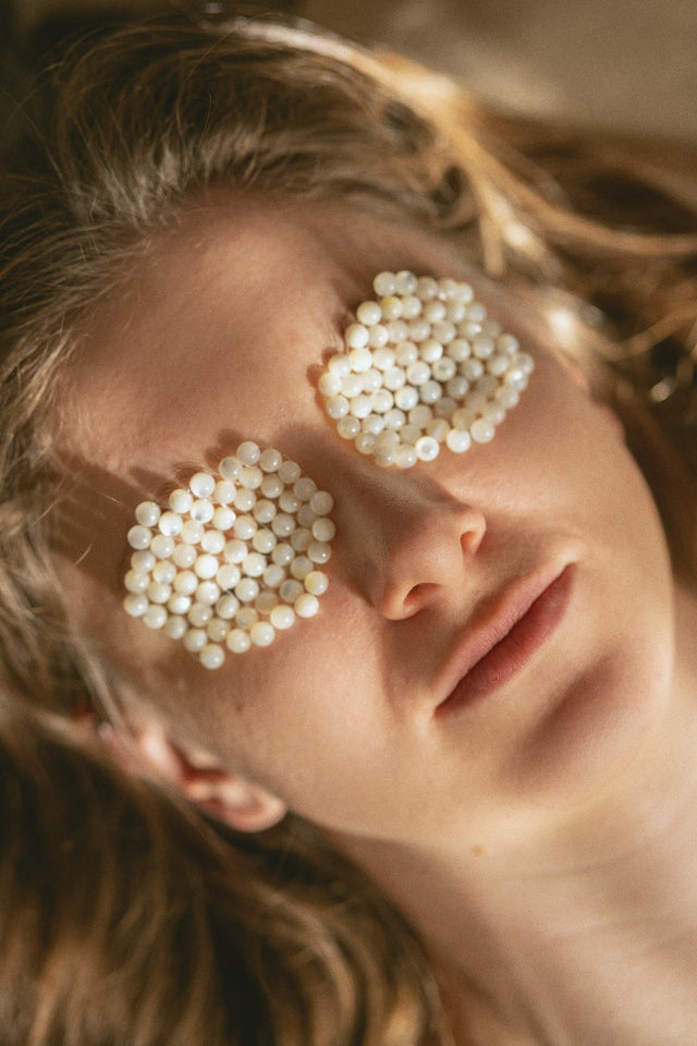 Natural Sea Shell Stone Beads Eye Patches