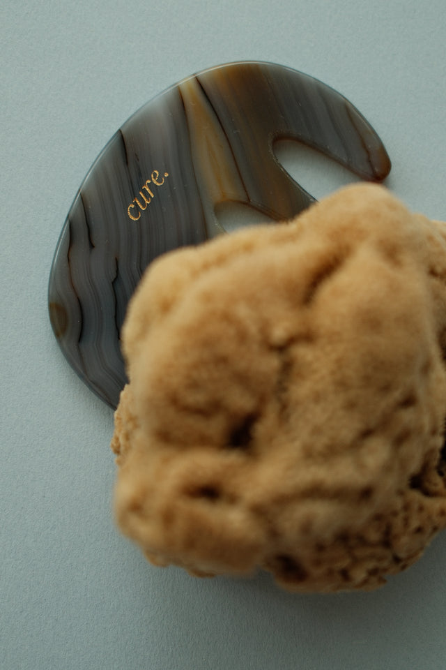Natural Agate Scalp Comb