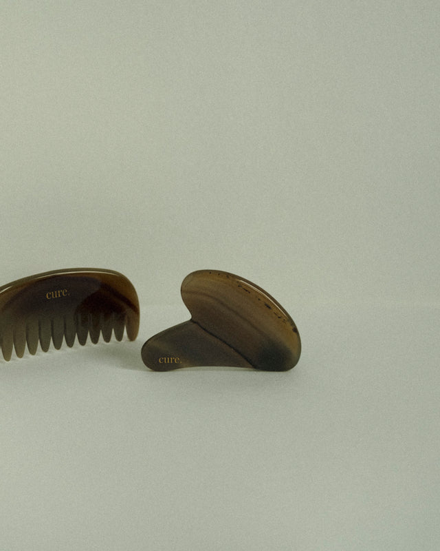 natural agate heart gua sha for face and body