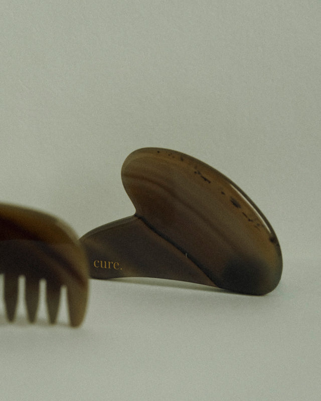 natural agate heart gua sha