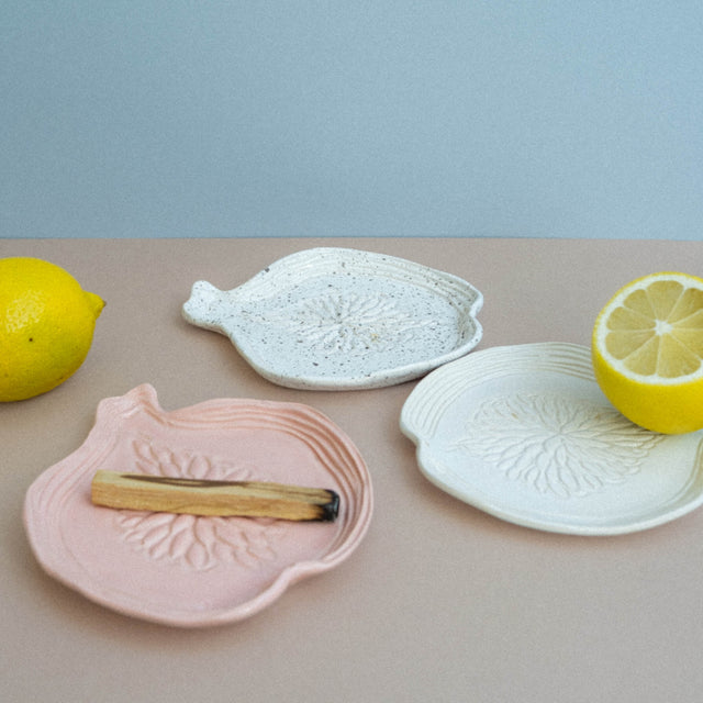 pink incense ceramic plates