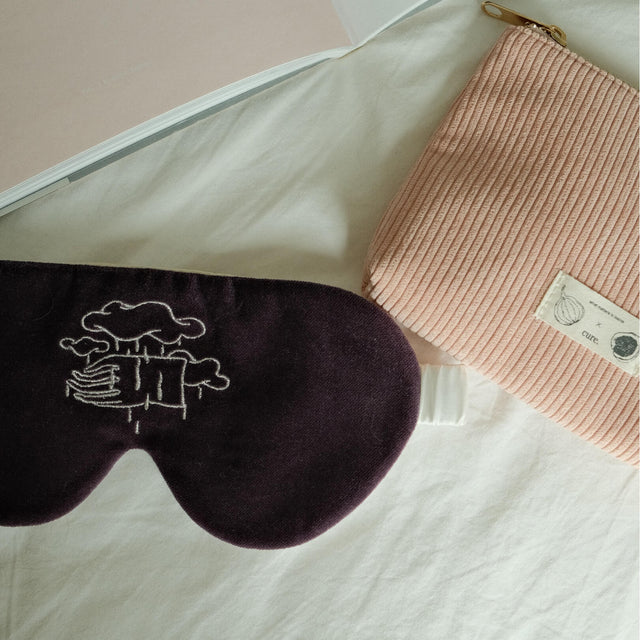 lovely black handmade sleep mask